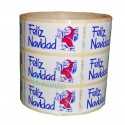 Etiquetas navidad "Feliz Navidad" Papá Noel azul