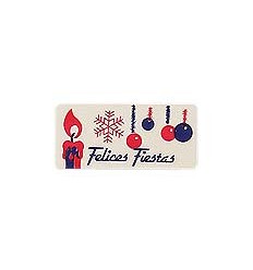 Etiquetas navidad "Felices Fiestas" Vela y Bola