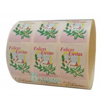 Etiquetas navidad "Felices Fiestas" Casita