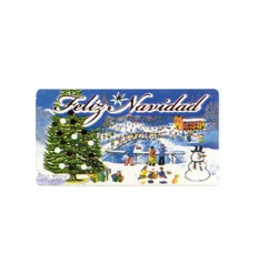 Etiquetas Navidad "Feliz Navidad" Pista nevada