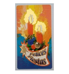 Etiquetas Navidad "Felices Fiestas" Dos Velas dibujadas