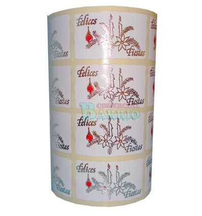Etiquetas Navidad  "Felices Fiestas " Centro de Velas