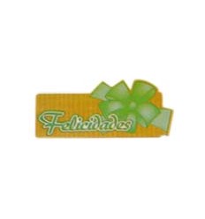 Etiquetas para regalos  "Felicidades" lazo verde