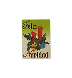 Etiquetas Navidad "Feliz Navidad" centro de  Dos Velas dibujadas