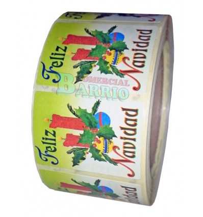 Etiquetas Navidad "Feliz Navidad" centro de  Dos Velas dibujadas