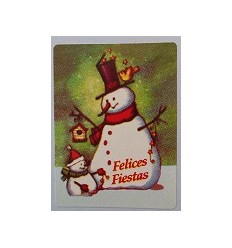 Etiquetas Navidad "Felices Fiestas" munecos de nieve