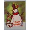 Etiquetas Navidad "Felices Fiestas" munecos de nieve