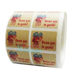 Etiquetas para regalos  "Deseo que te guste" kraft 2