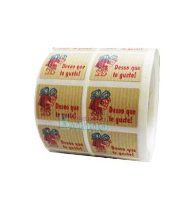 Etiquetas para regalos  "Deseo que te guste" kraft