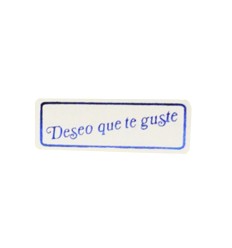 Etiquetas adhesivas para regalos "Deseo que te guste" lisa en azul