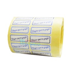 Etiquetas adhesivas para regalos "Deseo que te guste" lisa en azul 2