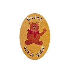 Etiquetas para regalos  "Deseo que te guste" Osito