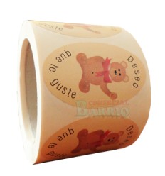 Etiquetas para regalos  "Deseo que te guste" Osito 2