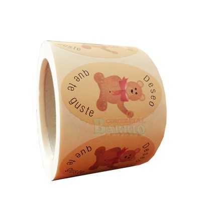 Etiquetas para regalos  "Deseo que te guste" Osito