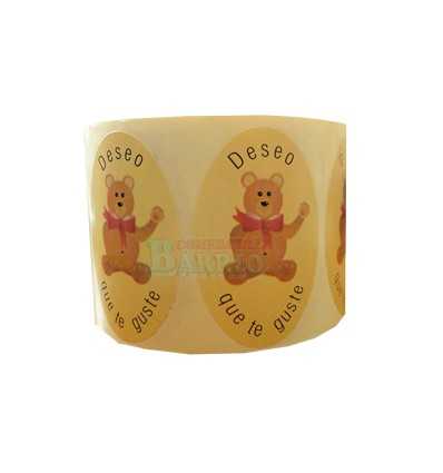 Etiquetas para regalos  "Deseo que te guste" Osito