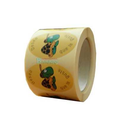 Etiquetas para regalos "Deseo que te guste" Tortuga