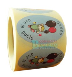 Etiquetas para regalos  "Deseo que te guste" Globos azules 2