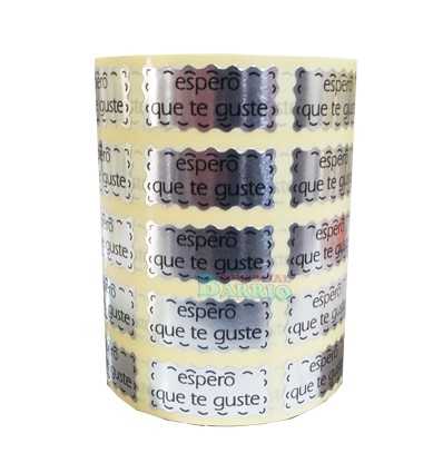 Etiquetas para regalos "Deseo que te guste" Ondas