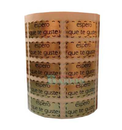 Etiquetas para regalos "Deseo que te guste" Ondas