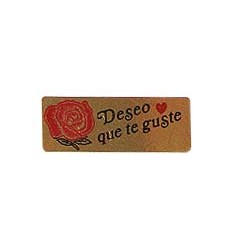 Etiquetas para regalos  "Deseo que te guste" Rosa