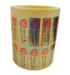 Etiquetas para regalos "Deseo que te guste" Rosa 2