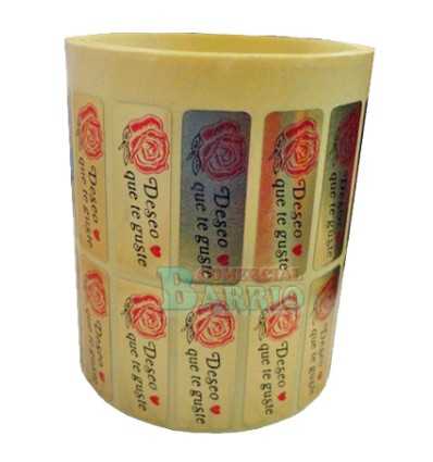 Etiquetas para regalos "Deseo que te guste" Rosa