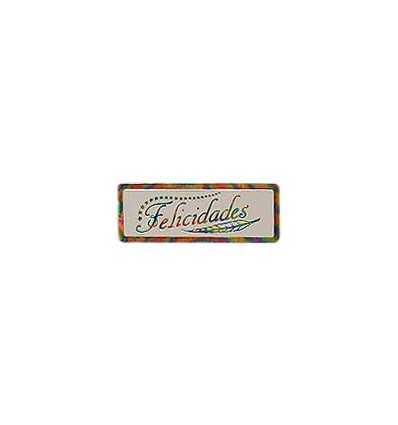 Etiquetas para regalos "Felicidades" Espiga iris