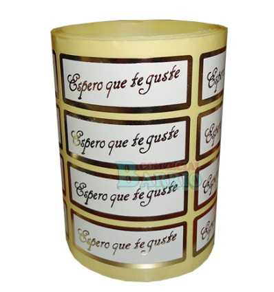 Etiquetas para regalos "Espero que te guste" Lisa en oro
