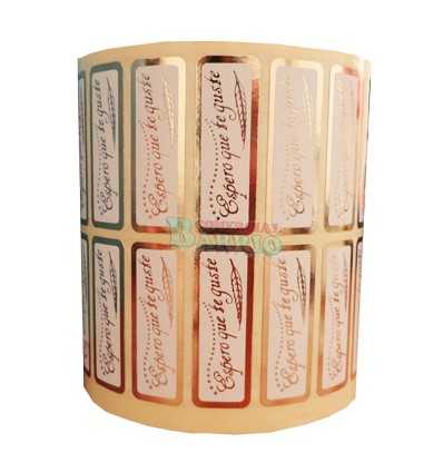 Etiquetas para regalos  "Espero que te guste" Espiga oro