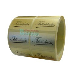 Etiquetas para regalos "Felicidades" Firma cursiva 2