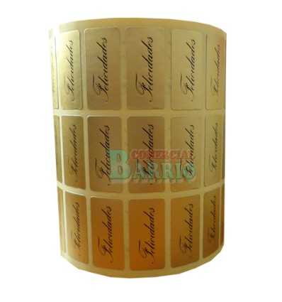 Etiquetas para regalos  "Felicidades" pequeña lisa en oro