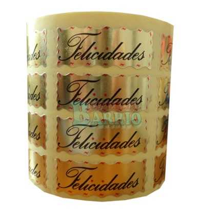 Etiquetas para regalos "Felicidades" ondas
