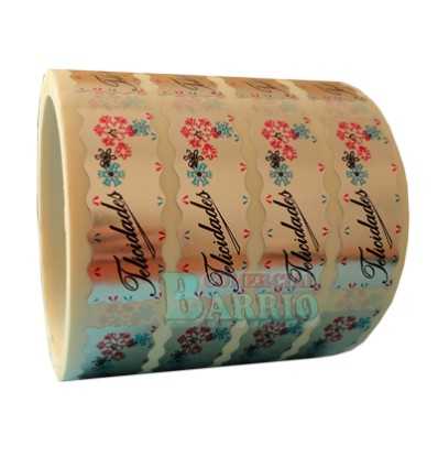 Etiquetas para regalos "Felicidades" Flores