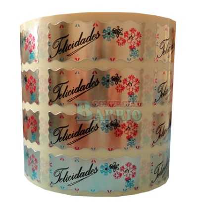 Etiquetas para regalos "Felicidades" Flores