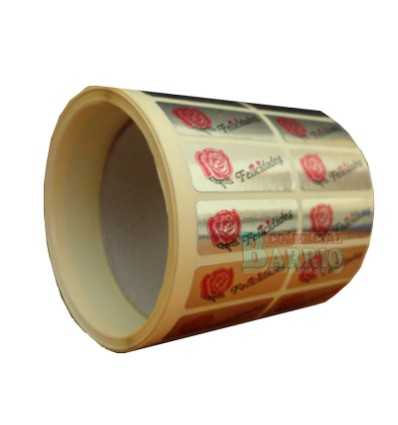 Etiquetas para regalos "Felicidades" Rosa