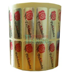 Etiquetas para regalos "Felicidades" Rosa 2