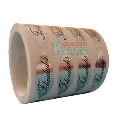 Etiquetas para regalos "Felicidades" Hoja en plata