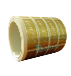 Etiquetas para regalos "Felicidades" oro y tinta oro 2