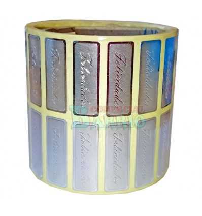Etiquetas para regalos  Felicidades estampado en plata