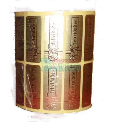 Etiquetas para regalos "Felicidades" Lazo