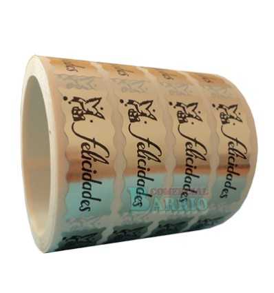 Etiquetas para regalos "Felicidades" Paloma