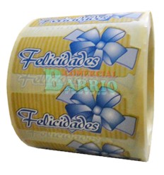 Etiquetas para regalos  "Felicidades" lazo azul 2