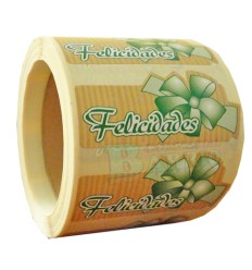 Etiquetas para regalos  "Felicidades" lazo verde 2