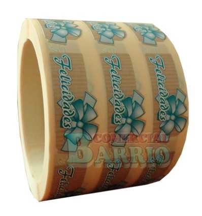 Etiquetas para regalos "Felicidades" lazo verde