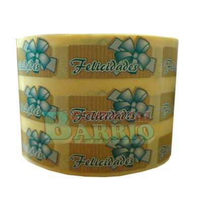 Etiquetas para regalos "Felicidades" lazo verde
