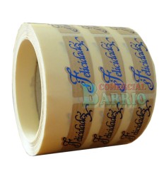 Etiquetas para regalos "Felicidades"  kraft azul 2