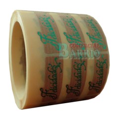 Etiquetas para regalos "Felicidades"  kraft verde 2