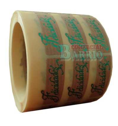 Etiquetas para regalos "Felicidades"  kraft verde