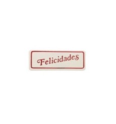 Etiquetas para regalos "Felicidades" lisa en rojo