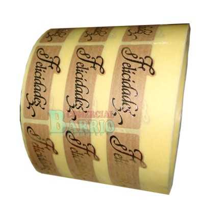 Etiquetas para regalos "Felicidades"  kraft oro